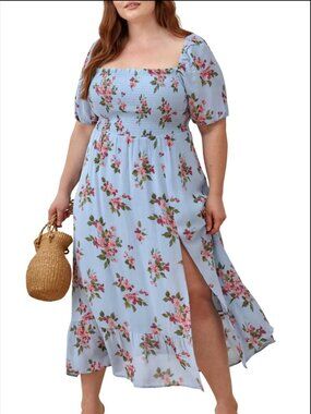 REFORMATION Meadow Floral Print Midi Dress, Size 1X